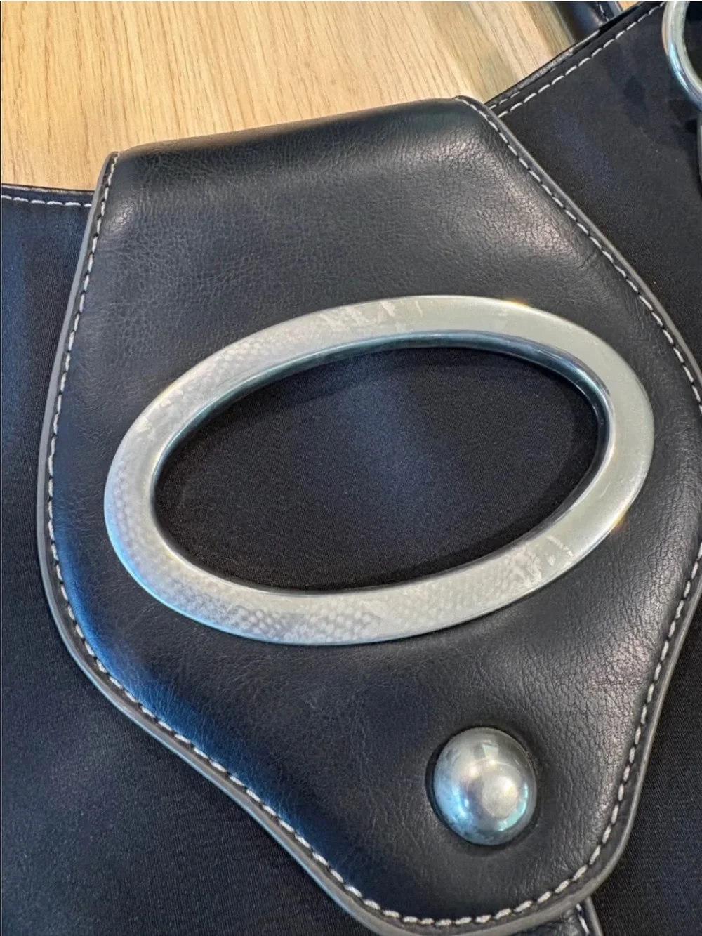 Apostrophe Black Tote with Silver Accents - Picture 10 of 10